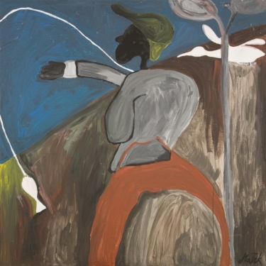 Angler, 2009, Acryl auf Leinwand, 140 x 130 cm