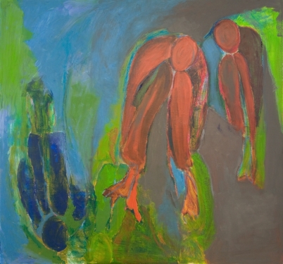 Stracone tęsknota, 2002, płótno, farby akrylowe, olejna kreda, 150 x 140 cm, Foto: Agata Malek